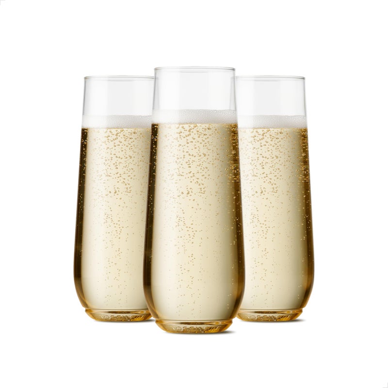 TOSSWARE POP 9oz Flute, Premium Quality, Recyclable, Unbreakable & Crystal Clear Plastic Champagne Glasses,Flute , 12 Count (Pack of 1) - Image 1